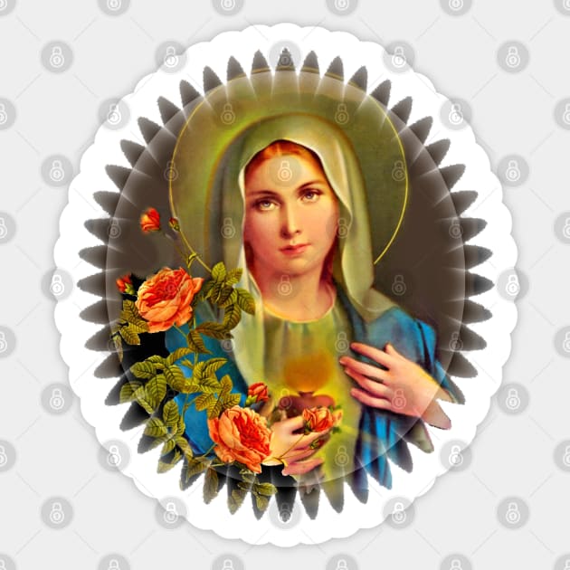 Virgin Mary Sticker by doniainart